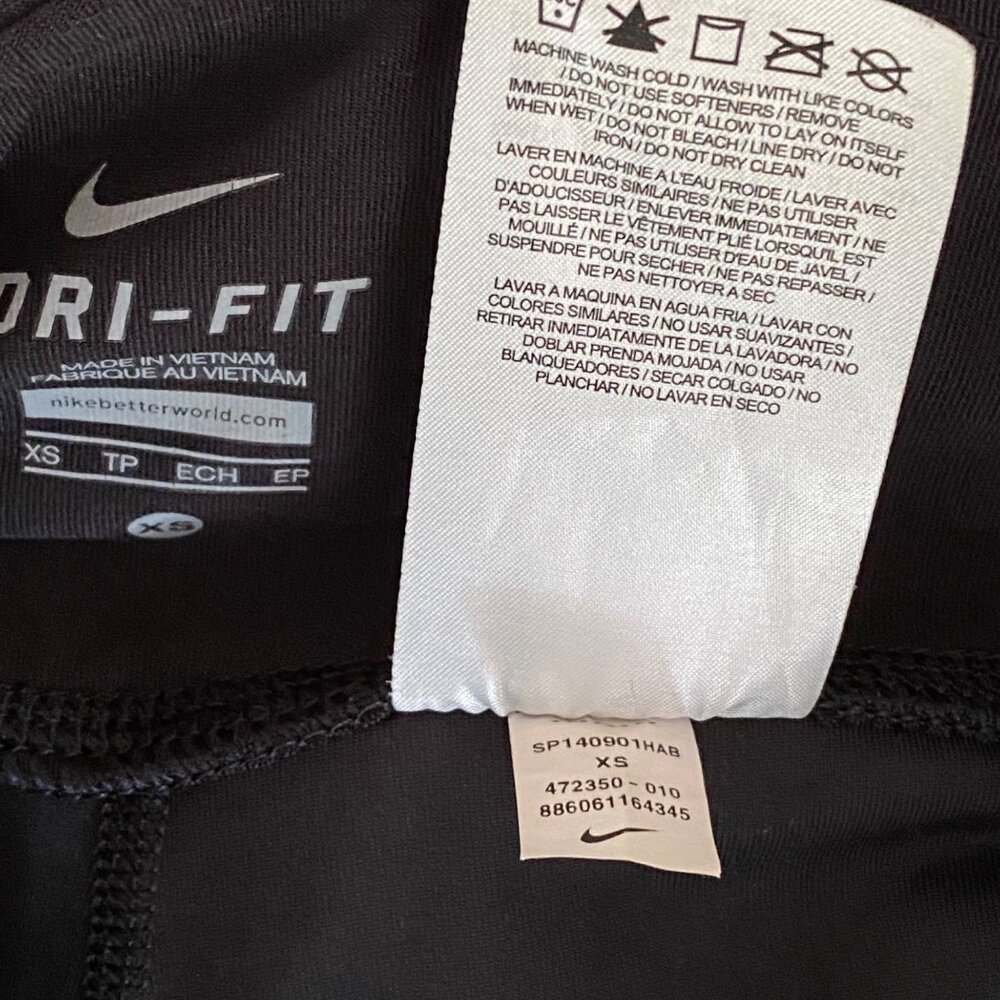 Nike Pro Dri Fit BE STRONG Womens Size XS Leggings Capri Pants Black Running - Picture 8 of 10